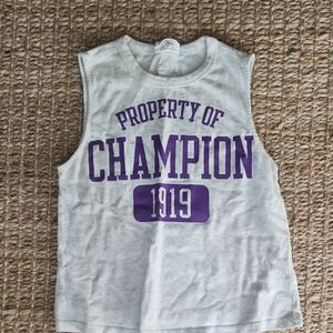 Champion Gray Tank Top with Purple Print